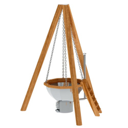 Банный чан 8 граней на бревнах с печью